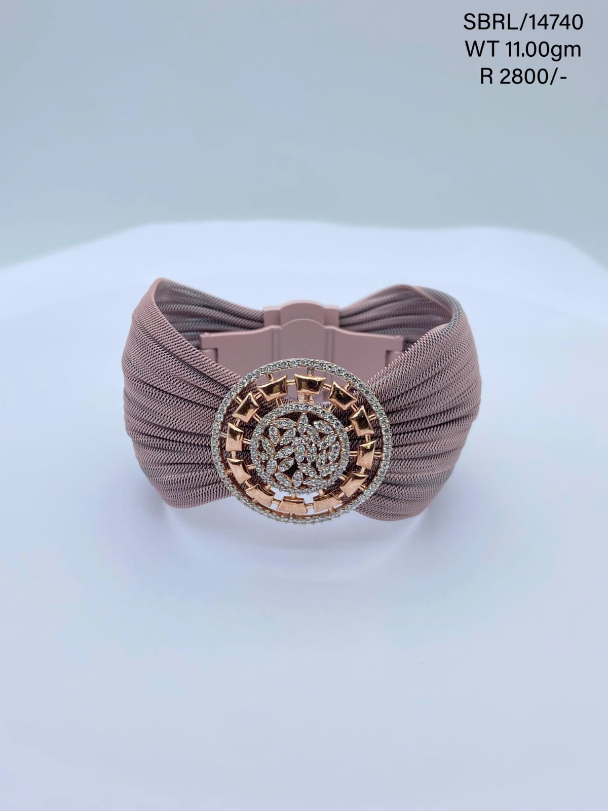 Sterling Silver Rose Gold Cuff Bracelet