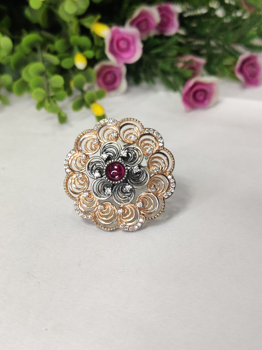 Fusion cocktail With red Diamond Sterling Silver 925
