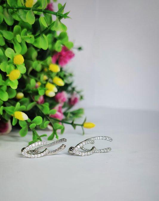 Silver and Diamond Danglers Sterling Silver 925