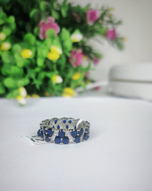 Blue sapphire halo Sterling Silver 925