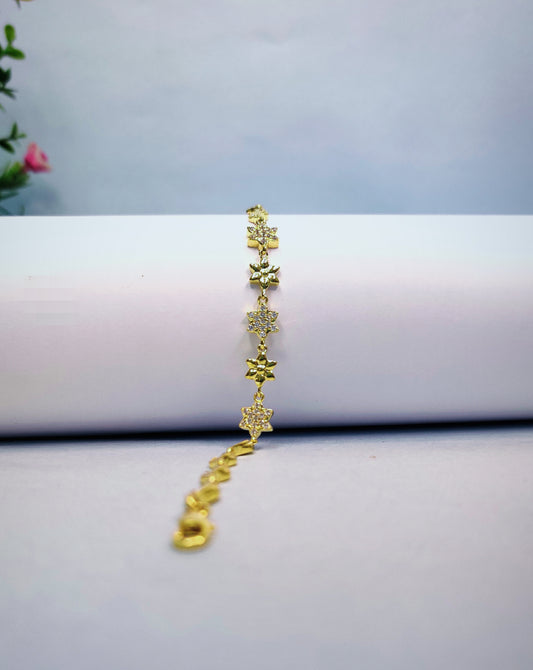Gold Floral Bracelet Made With Sterling 925- Silver Bracelets