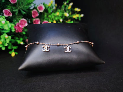 Chanel Diamond dangler Sterling 925- Silver Bracelets
