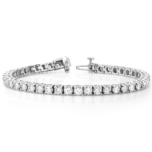 Tennis a Classic Square Small Diamond in a Row Sterling 925- Silver Bracelet