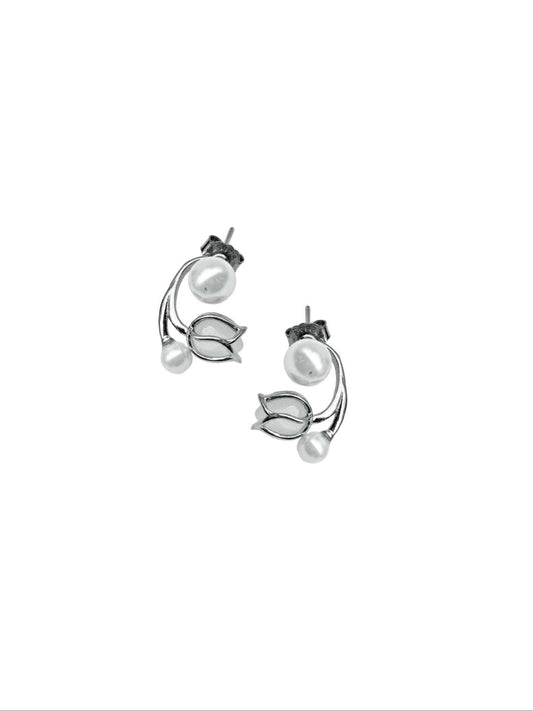 Tulip Pearl  Sterling Silver 925-Earring