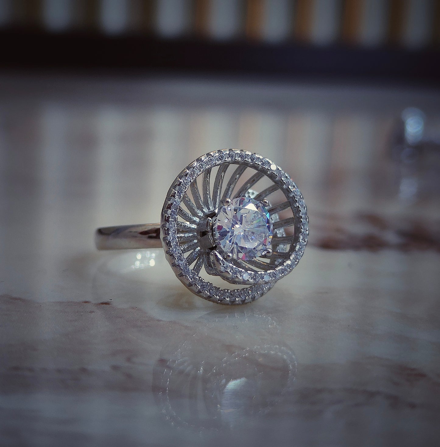 SPIRAL DIAMOND Ring Starling Silver SLR92/6447