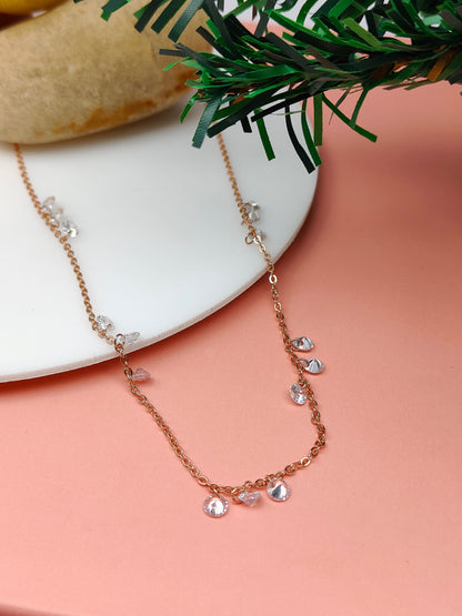 Teeny Dangling Diamond Bead Chain Sterling Silver SCH/5584