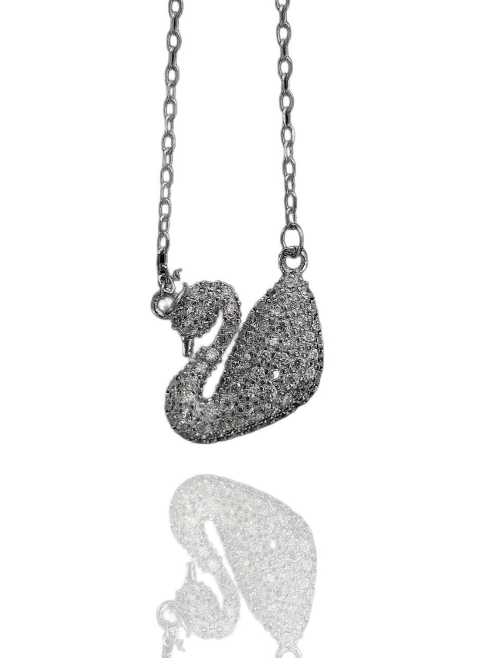 Zircon Stone Swan Chain Necklace in White Colour 925 Sterling Silver SCH/5532