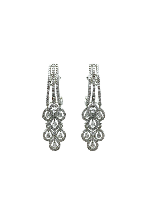 Swarovski White Zircon stones adding a dazzling sparkle Sterling silver earring