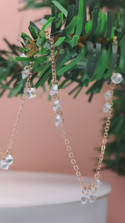 Teeny Dangling Diamond Bead Chain Sterling Silver SCH/5584